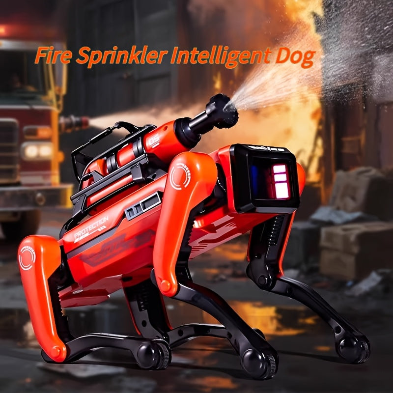 [Smart Robot Dog] New Multifunctional Robot Dog, Firefighter/SWAT Model with Water Spray & Soft Bullet Launcher, Multiple Language Instructions, Bionic Mechanical Arm, Singing and Dancing, Handshake Greeting, Remote Control T