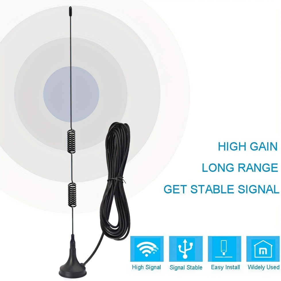 2pcs 4G LTE GSM Antenna, 5dBi, 700-2700MHz, Suction Cup Antenna with SMA Male Connector Signal Booster, Optional Cable Length: 59.06inch