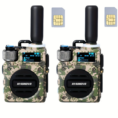 HYIUNOVA 4G LTE PoC Walkie Talkies (2-Pack, SIM Cards Included) - Nationwide/Global Coverage Push-to-Talk Radios, Metal Mini Body, Long Battery, USB-C, 5000 KM Range - G6, Portable Radios, Emergency Communication, Compact Des