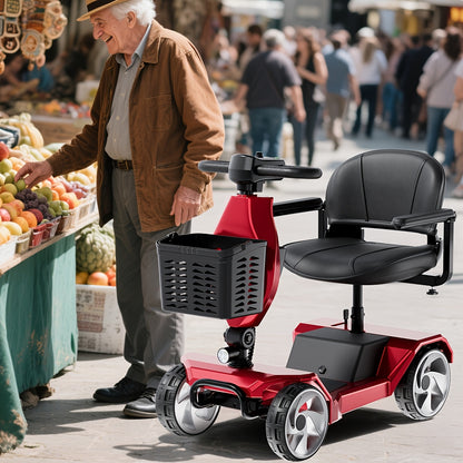 300lbs Super Load 4-wheel Electric Scooter, Foldable for Easy Storage, 15-mile Range Meets Daily Trips, 250W Motors Powerful, Climbs Easily, Front Practical Basket, Eases Shopping & Commuting, A Great Life Helper