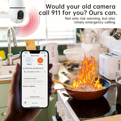 3MP Wireless Smart Light Bulb Security Camera, 2.4GHz/5G/WiFi, Connection, with 360° AI Motion Detection, 3.6mmHD Lens Full Color Night Vision, Automatic Tracking, Alarm System, Indoor, Home Security Solution, Wireless Secur