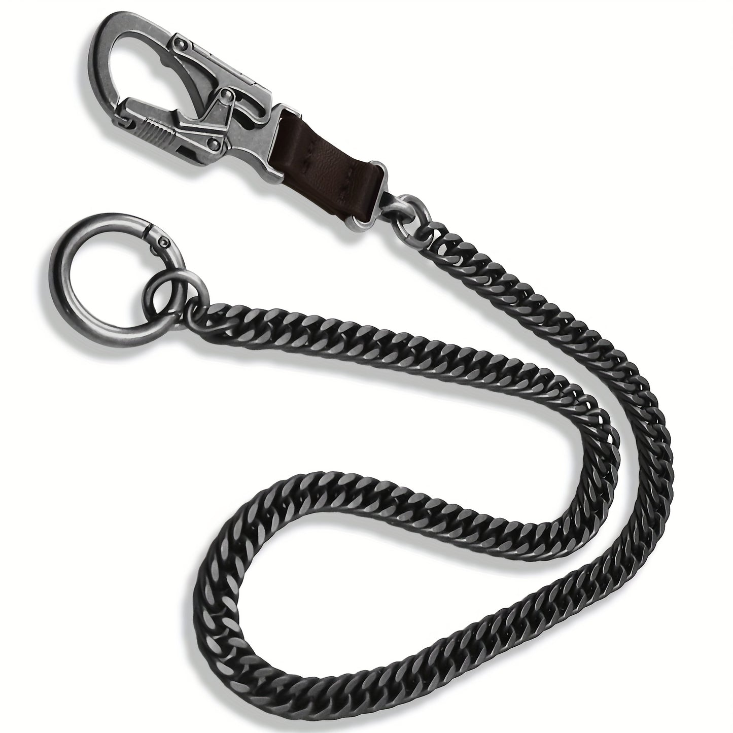 Ahiller Business Style Wallet Chain, Hip Hop Style Keychain - Dual Lock Security Design, Outdoor Camping, Traveling Accessory for Motorcycle/Daily Use with Scratch Resistant Coating, Men's EDC Carrying Gear Chain, Perfect Gif