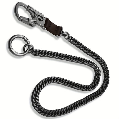 Ahiller Business Style Wallet Chain, Hip Hop Style Keychain - Dual Lock Security Design, Outdoor Camping, Traveling Accessory for Motorcycle/Daily Use with Scratch Resistant Coating, Men's EDC Carrying Gear Chain, Perfect Gif