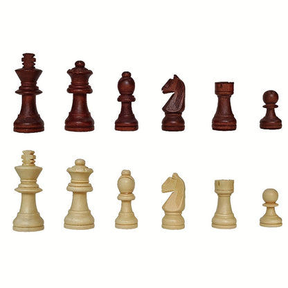 1pc Limited Edition 30.5cm Large Wooden Chess and Checkers Set - Foldable Strategy Game with Exquisite Board and German Knight Staunton Pieces, Portable and Durable Storage Box - For Chess & Checkers Enthusiasts - Perfect Gif