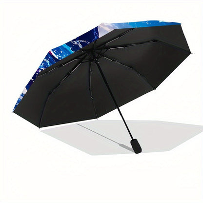 Hunting Anime s Design automatic folding automatic umbrella durable design portable travel umbrella perfect for holiday gifts decorative fashion umbrella, Umbrella, Small Automatic Umbrella for Women, Japanese Umbrellas for W