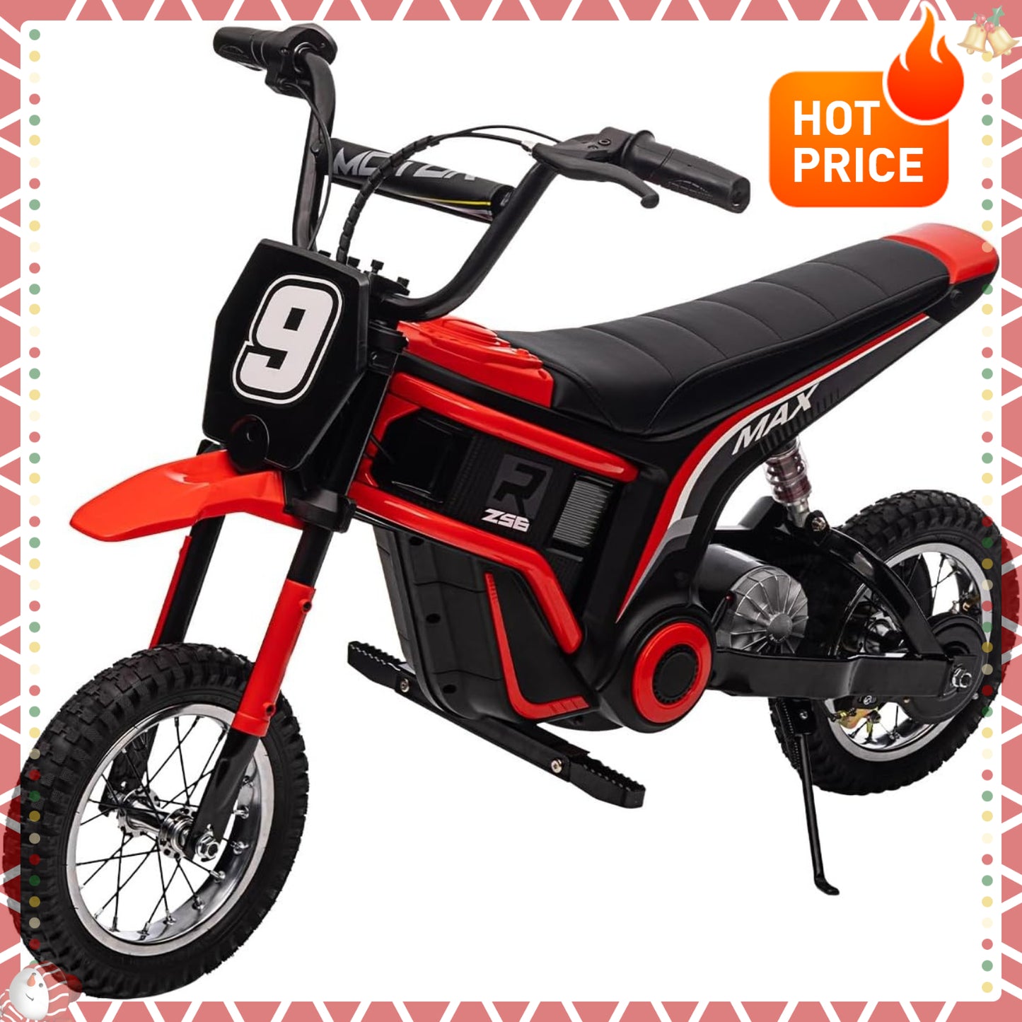 24V Electric Kids Dirt Bike - 350w Powerful Motorcycle, 3 Speed Modes Up to 14.29MPH, Off-Road Motocross Bike Gift for Ages 8-12, No.9, Christmas Gift Birthday Gift for Kids Boys Girls, Christmas Decoration
