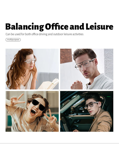 All-in-One Smart Glasses: Advanced blue light filtering & photochromic lenses, open-ear HD audio, and ultra-lightweight design. Enjoy seamless calls, music, and all-day comfort.