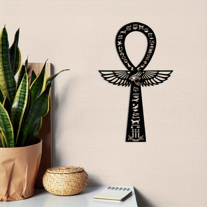 1pc Room Decor Iron Ankh Wall Art - Egyptian Hieroglyphic Symbol, Nile River Ankh, Ancient Egyptian Decor, Spiritual Key to Life - For Home Decor Enthusiasts & Spiritual Seekers - Perfect Gift for Housewarming & Birthday