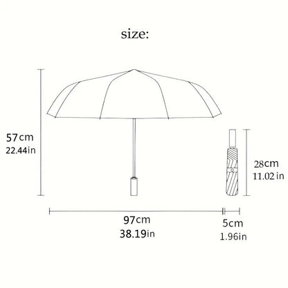 Automatic Open/Close Umbrella with One-Touch Button - Automatic Opening & Closing, Compact Travel Umbrella with Hibiscus Flower & Guam Design - Black & White Tropical umbrella for Men & Women, Windproof 8-Rib Sturdy Frame, On