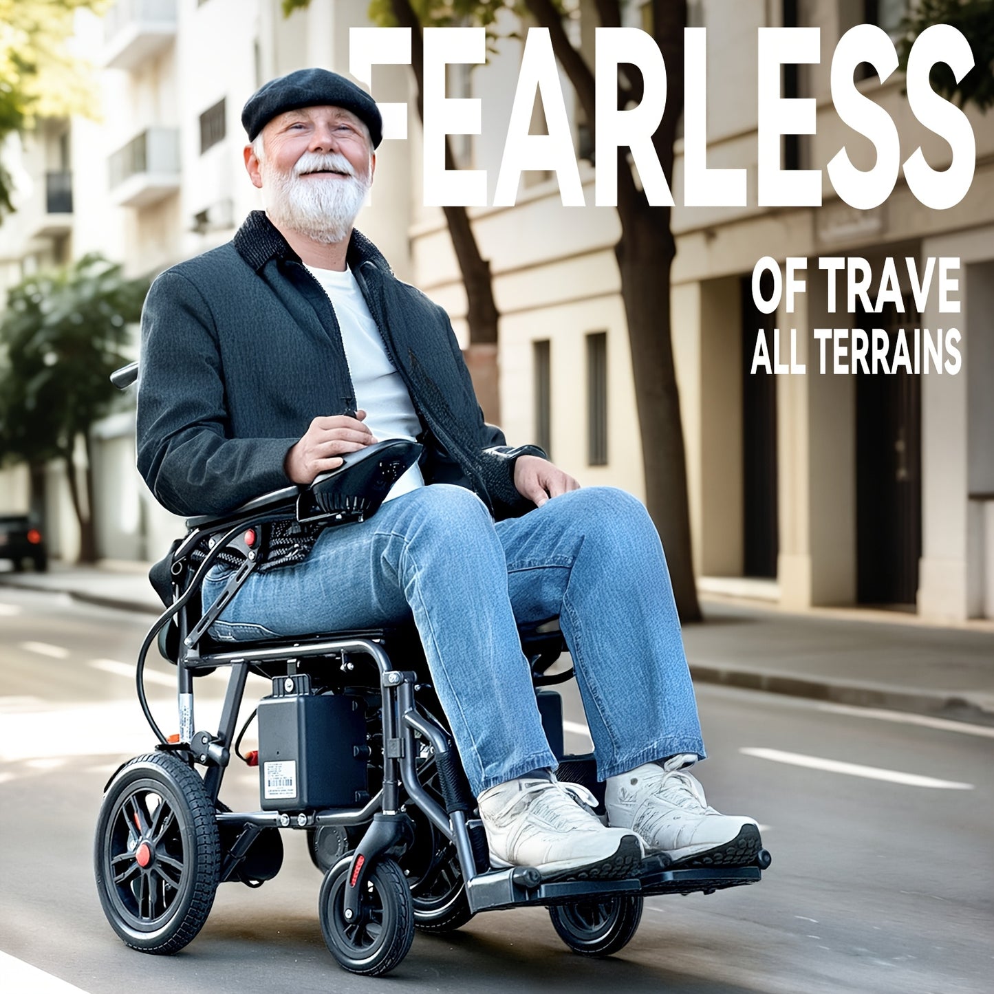 All-Terrain Foldable Smart Chair - 15+ Miles Range, 360° Smart Joystick, Dual Motor Power! for Seniors & Adults