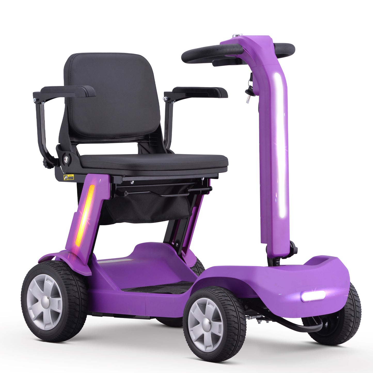 Senior Mobility Scooter 4-Wheel Foldable Electric Scooter for Adults, Lightweight & Portable with LED Lights, Storage Bag & Charger Included, Ready to Use for Travel