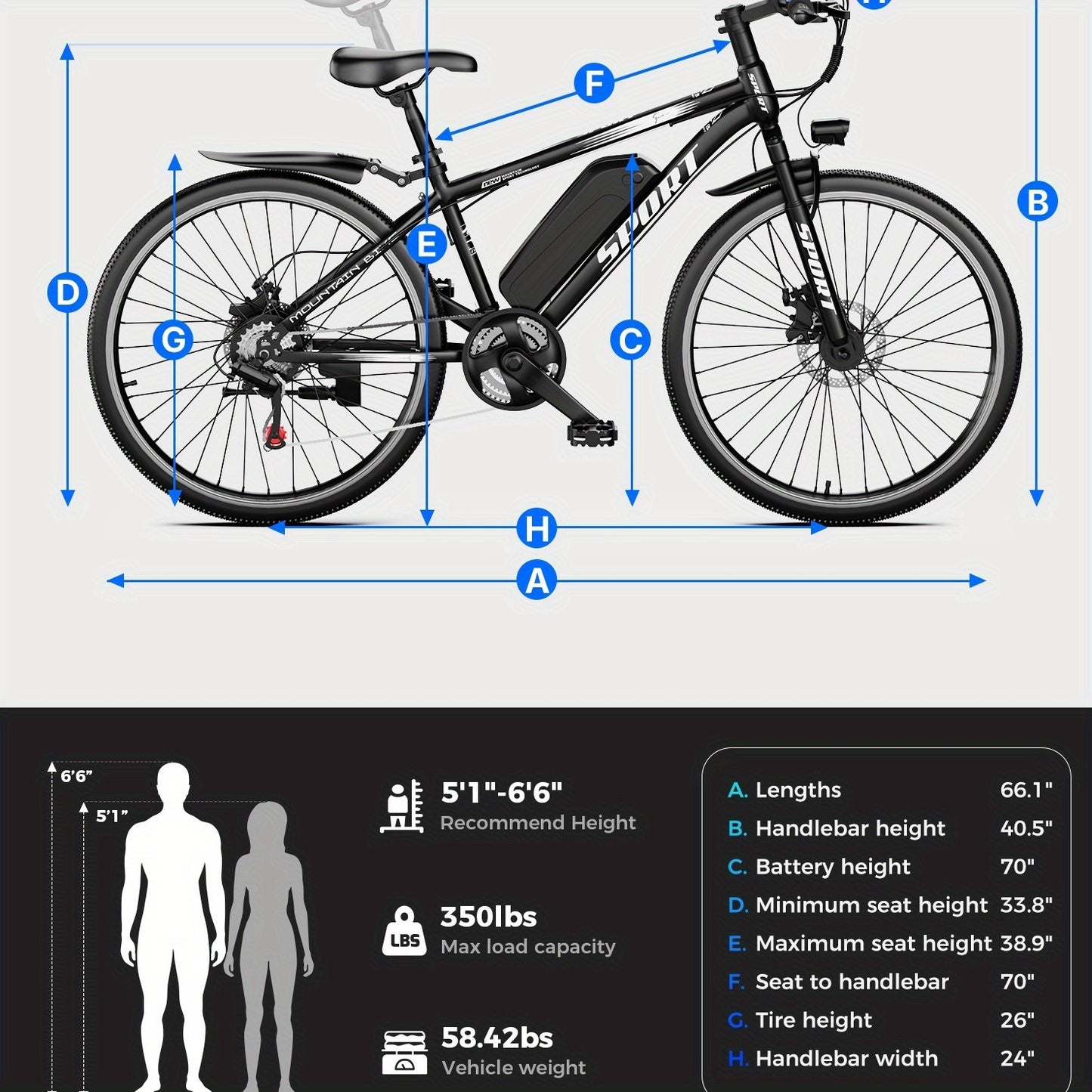 This 26-Inch Electric Bike Features a 48V 10AH Removable Battery, a Peak Power Motor of 749W, a Range of Up to 45 Miles, a Maximum Speed of 24MPH, And 7-Speed Settings for Smoother Rides. It Makes a Perfect Gift Option.
