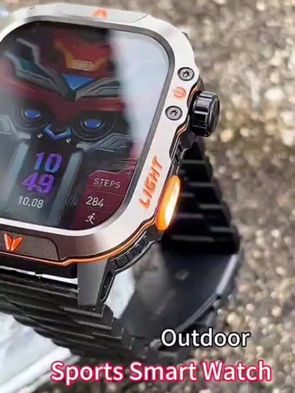 QTLJJBY Outdoor Sports Smartwatch with One-Touch Call Answering/Dialing, Message Notifications, Multiple Sports Modes, Activity Tracker (Calorie, Pedometer), Flashlight, 600mAh Battery, IP68 Waterproof, Couple's Watch, Perfec