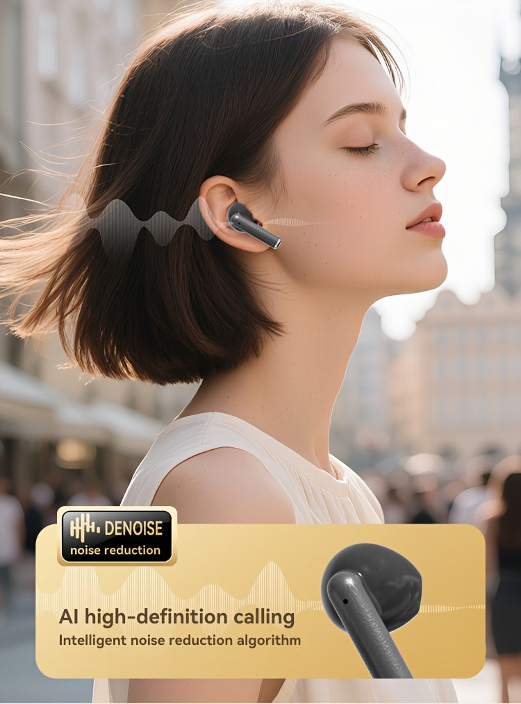 ACER TWS Wireless Earbuds with Deep Bass Stereo + Call Noise Cancellation, Long-Lasting Comfort, HIFI Sound, Lightweight Touch Design, Classic Retro Style, Non-Painful Wear for Sports, Running, Learning, Business, Music - Chr