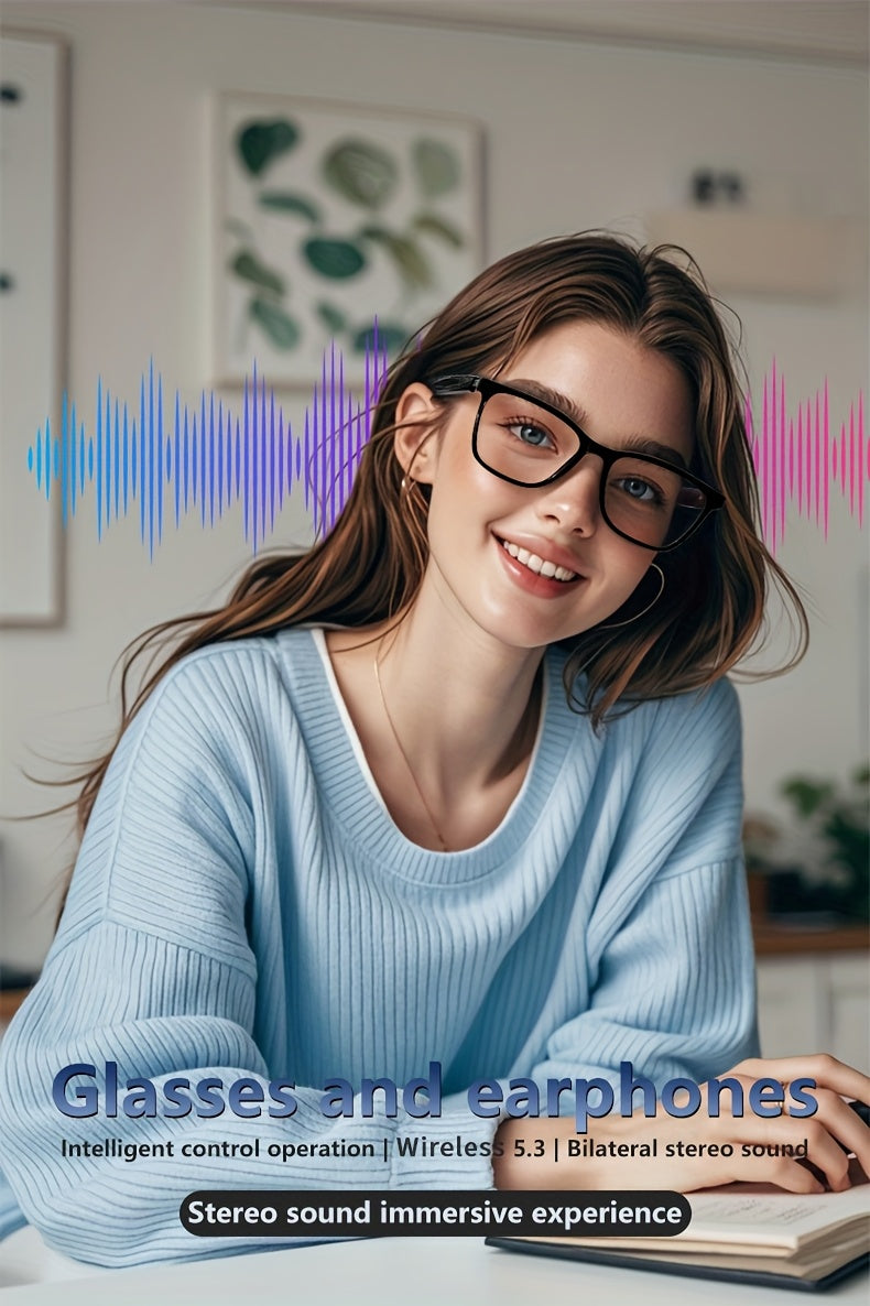 Smart Glasses with Magnetic Frame, 3 Lens Colors, Built-in Microphone, HD Calling, HiFi Music, Touchpad Control, TWS Technology, Compatible with iPhone/ Android, AI Voice Assistant, USB Charging, Non-Waterproof, Ideal for Out