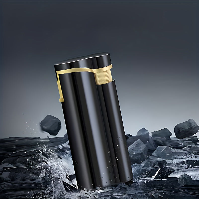 1pc/5pcs Set, Lighter, Butane Lighter, Metal Shell Windproof Lighter, Durable And Portable Lighter, Adjustable Flame Size, Refillable, Suitable For Outdoor Camping, Barbecue, Hiking, Precise Ignition, Valentine'S Day Gift, Wi