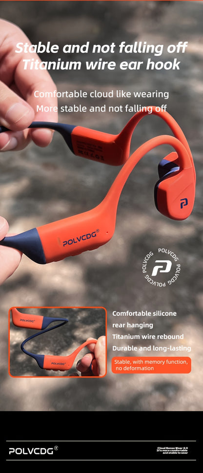 POLVCDG Audio new upgrade sound sense 2.0 X16 wireless bone conduction headset, professional sweat and, clear talk with microphone, magnetic charging port long life, large memory wireless/MP3 dual-mode one-click switch, suita