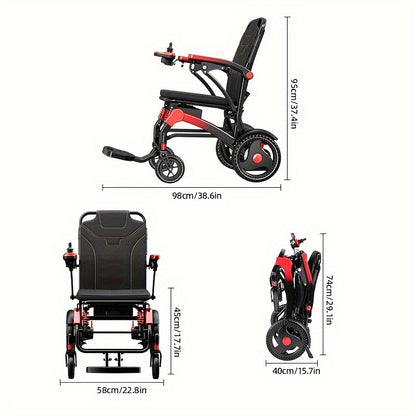 Electric Wheelchair for Seniors, 500W High Power, 30+ Miles Long Range, Foldable, 350 Lbs Capacity