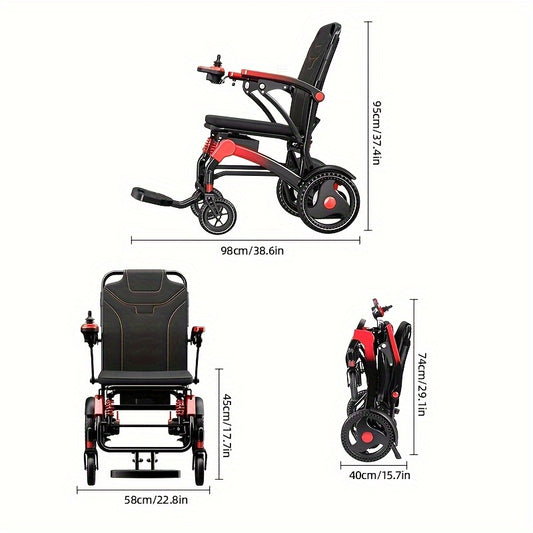 Electric Wheelchair for Seniors, 500W High Power, 30+ Miles Long Range, Foldable, 350 Lbs Capacity