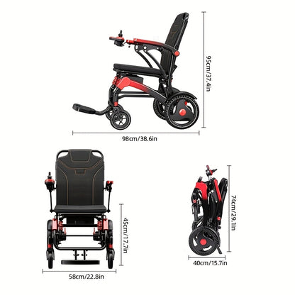 Lightweight And Foldable Electric Wheelchair, Senior Citizen Mobility Scooter. The Whole Vehicle Only Weighs 39.68/57.32 LB And Can Be Folded With Just One Click For Convenient Storage.