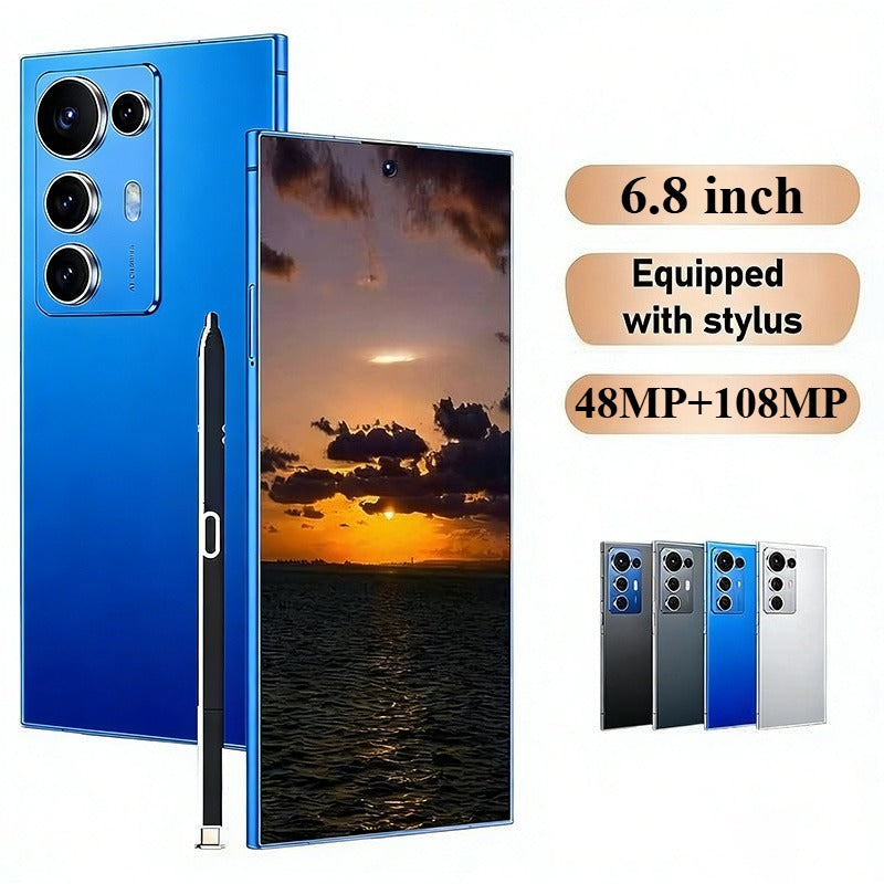 2026 New S25 Intelligent Android Phone | 4K Display, 12+512GB Storage, Face & Fingerprint Recognition, 6.8" HD Dual SIM, Type-C Long Battery, Business Phone, Sleek Design, Stylish Mobile, High-Quality Display, Durable Build,
