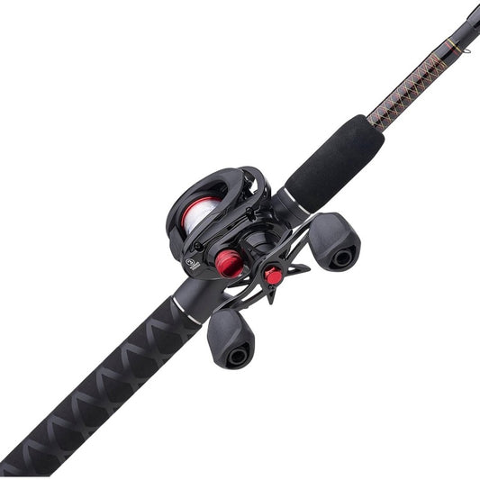 GX2 Low Profile Baitcast Reel & Heavy-Duty Fishing Rod Combo - Fast Action Heavy Power Casting System, Right-Hand Retrieve, Manual Non- Spinning Wheel Reel with Matching Rod for Bass, Pike, Trout, Salmon Fishing (Saltwater/R