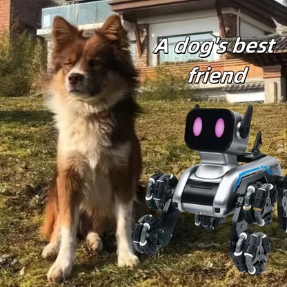 8WD Robot Dog, Dual-Electric Dual-Control, Intelligent Mechanical Dog with Swing Arm, Deformation, Climbing Car, USB Charging, Infrared Sensor, Rechargeable Battery, ABS Material, for Pets & Children, Holiday Gift Idea