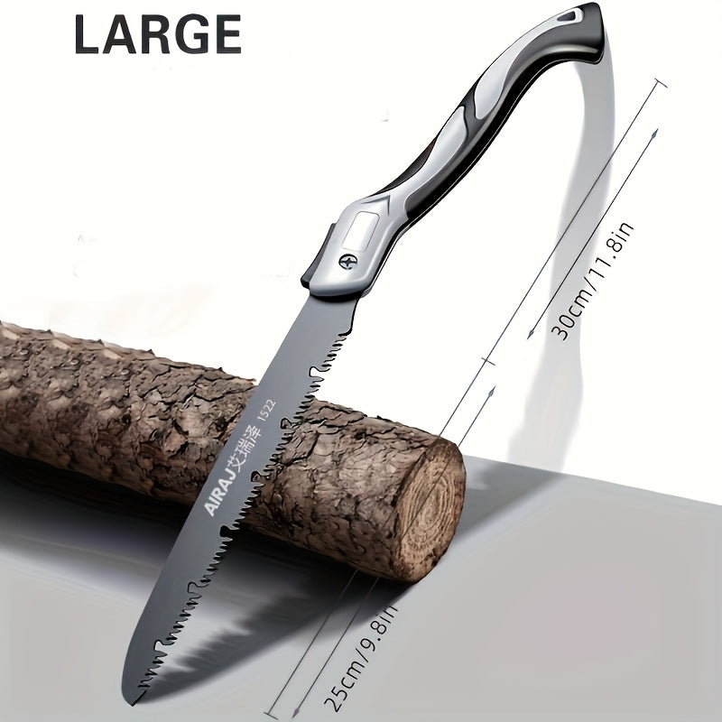 [1pc AIRAJ Steel Folding Saw] AIRAJ 1pc Industrial Grade Steel Folding Saw | Manual Cutting Tool with Anti-Slip Durable Handle, Three Specifications Available for Outdoor Use, Without Battery