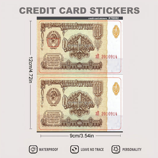 2pcs Anti-Real Money Coin Sticker Card Light Beige - Durable PVC Privacy Protection Stickers, Suitable for Credit Cards, Bank Cards and Transportation Cards - Scratch Resistant, Street Style Fashion Accessories