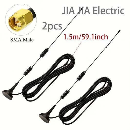 2pcs 4G LTE GSM Antenna, 5dBi, 700-2700MHz, Suction Cup Antenna with SMA Male Connector Signal Booster, Optional Cable Length: 59.06inch