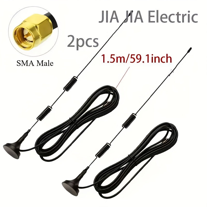 2pcs 4G LTE GSM Antenna, 5dBi, 700-2700MHz, Suction Cup Antenna with SMA Male Connector Signal Booster, Optional Cable Length: 59.06inch