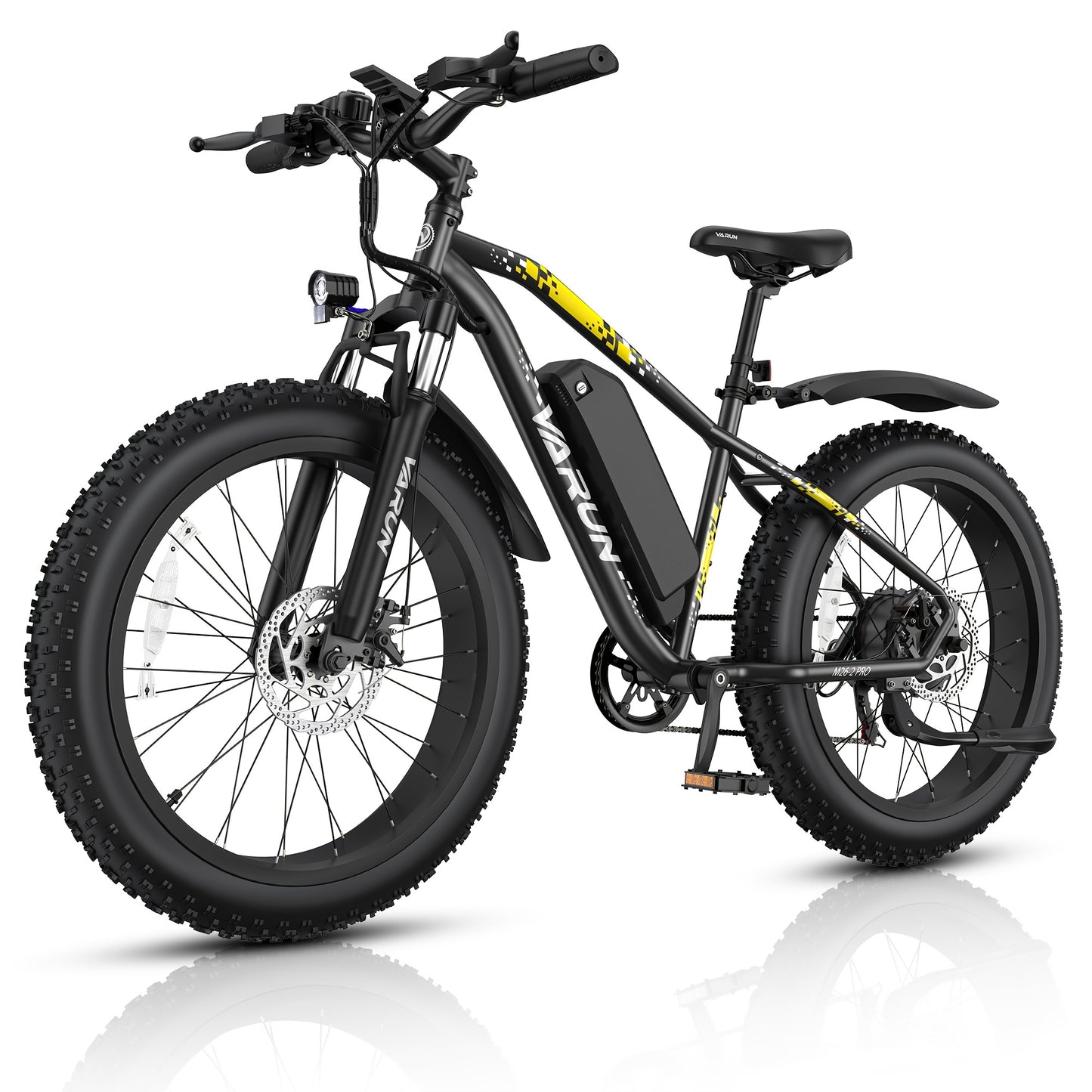 Adult Mountain Electric Bike, 500W Powerful Motor, 624wh Rechargeable Battery, With Mudguards, 7-speed Adult Fat Tire Electric Bike, Snow Riding Electric Bike, 26*4 Inches Wide Tire Bicycle, Christmas Gift, Birthday Gift