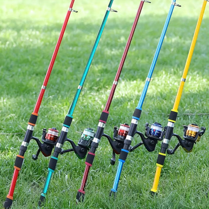 [Spinning Fishing Combo] Telescopic Spinning Fishing Rod and Reel Combo | 1.8m Rod with 5.2:1 3BB Reel, Max Drag 5kg - Full Fishing Accessories Kit Set
