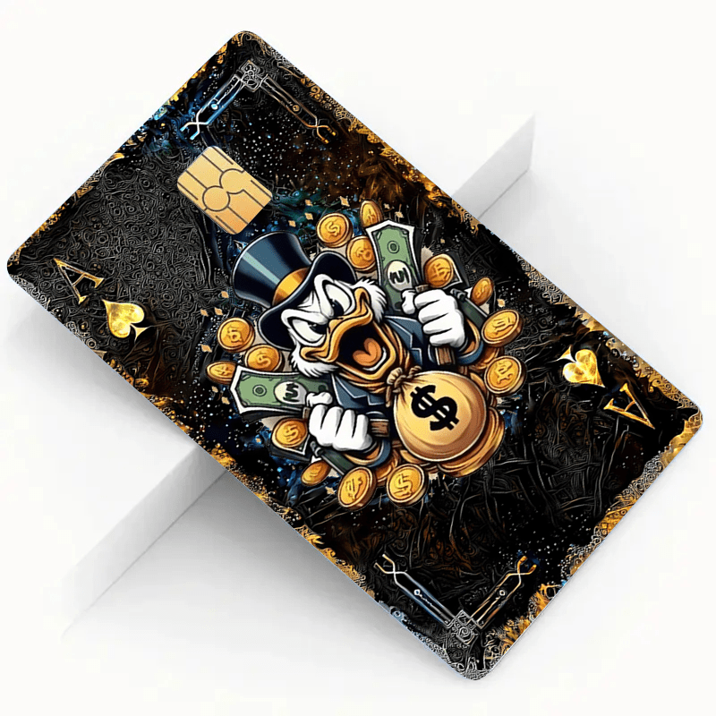 DISNEY Donald Duck Fun Card Skin - Durable PVC Privacy Sticker, Suitable for Credit Cards, Bank Cards, and Transit Cards - Scratch-Resistant, Street Style Fashion Accessory, Best for Christmas