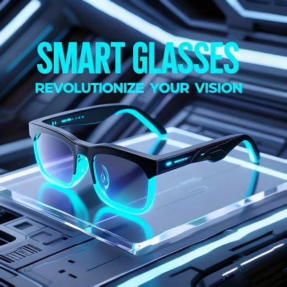 2026 Smart Glasses with AI Translator & Wireless Speaker - Blue Light/UV Protection Smart Fashion Glasses, Hands-Free Voice System, Built-in Mic/Speaker for Translation Device, - for Gaming, Meetings, Travel - for calls &