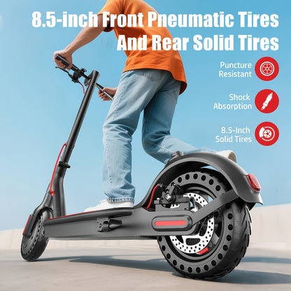 Adult Electric Scooter 700W Motor 20 MPH & 35 Mile Range, Foldable E-Scooter with Seat, 10" All-Terrain Tires, Dual Suspension, 48V 15AH, Heavy-Duty Black/Red E--like Ride for Adults ( Plug)