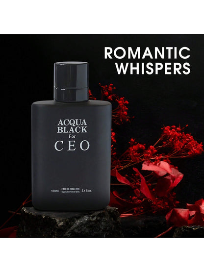 ACQUA BLACK CEO, Eau De Parfum Spray Perfume, Fragrance For Men- Daywear, Casual Daily - 3.4 Oz Bottle- Ideal EDP Beauty Gift For Birthday, Anniversary