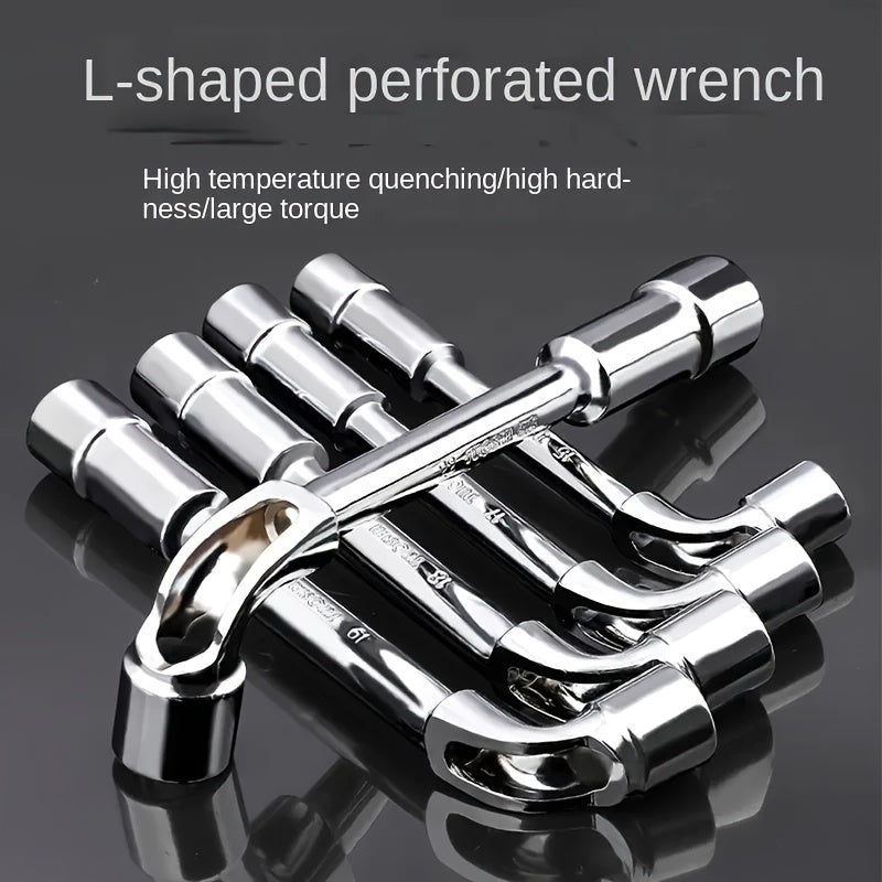 L-Shaped Perforated Socket Wrench Set - Car Repair Tools with Hexagonal Sockets - Mechanic'S Hand Tools - Iron Alloy Body - MYS Brand