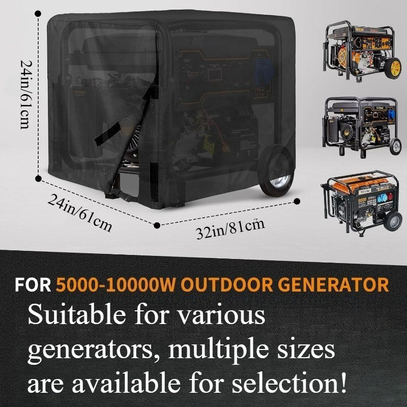 1pc Heavy-Duty Portable Generator Cover 5000-10000 Watt Outdoor Use, Fit for Most Generators with Buckle/Hook-and-Loop Closure, All-Weather UV-Resistant, Easy On/Off, Compatible with 5000W