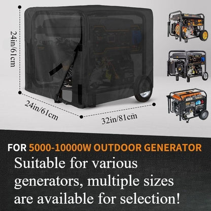 1pc Heavy-Duty Portable Generator Cover 5000-10000 Watt Outdoor Use, Fit for Most Generators with Buckle/Hook-and-Loop Closure, All-Weather UV-Resistant, Easy On/Off, Compatible with 5000W