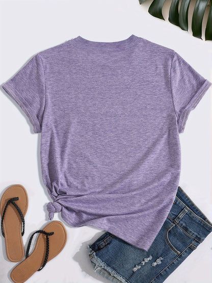 Women'S Casual "Hustle" Graphic Tee - Red Short Sleeve Round Neck T-Shirt with White Artistic Lettering, Lightweight Polyester Blend, Relaxed Fit for Spring & Summer, Casual Summer Wear | Comfortable Fit