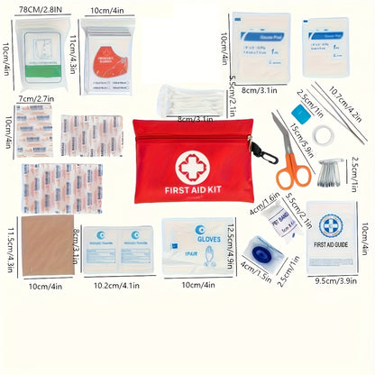110/184pcs First Aid Kit for Car, Multi-Purpose Emergency Medical Supplies Portable Medical Bag, Camping Multi-Functional First Aid Bag Outdoor Home Emergency Bag Outdoor Hiking Camping Accessories