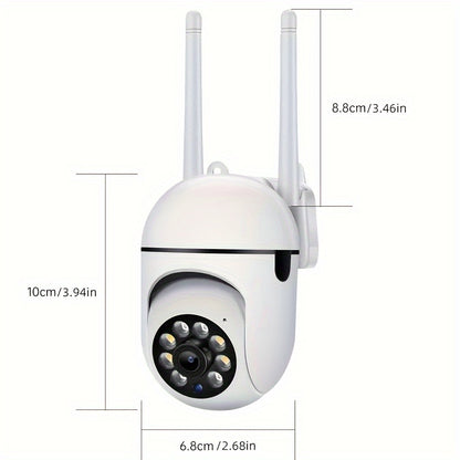 [Wi-Fi PTZ Night Vision Camera] 2.4GHz Wi-Fi 360° PTZ 1080P Night Vision Monitor - Home Security Camera with Intelligent Motion Detection, Alarm Push, Two-Way Audio