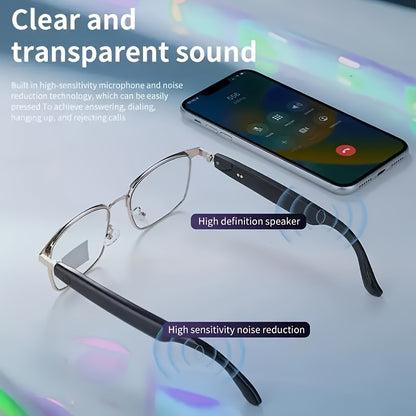 New Smart Glasses with Auto-dimming Lenses That Automatically Change Into Under Sunlight, Built-in Microphone And Speaker, HD Voice Call And HIFI Sound Quality, DrivingAnd Everyday Home Wear, Perfect for Holiday Gifts