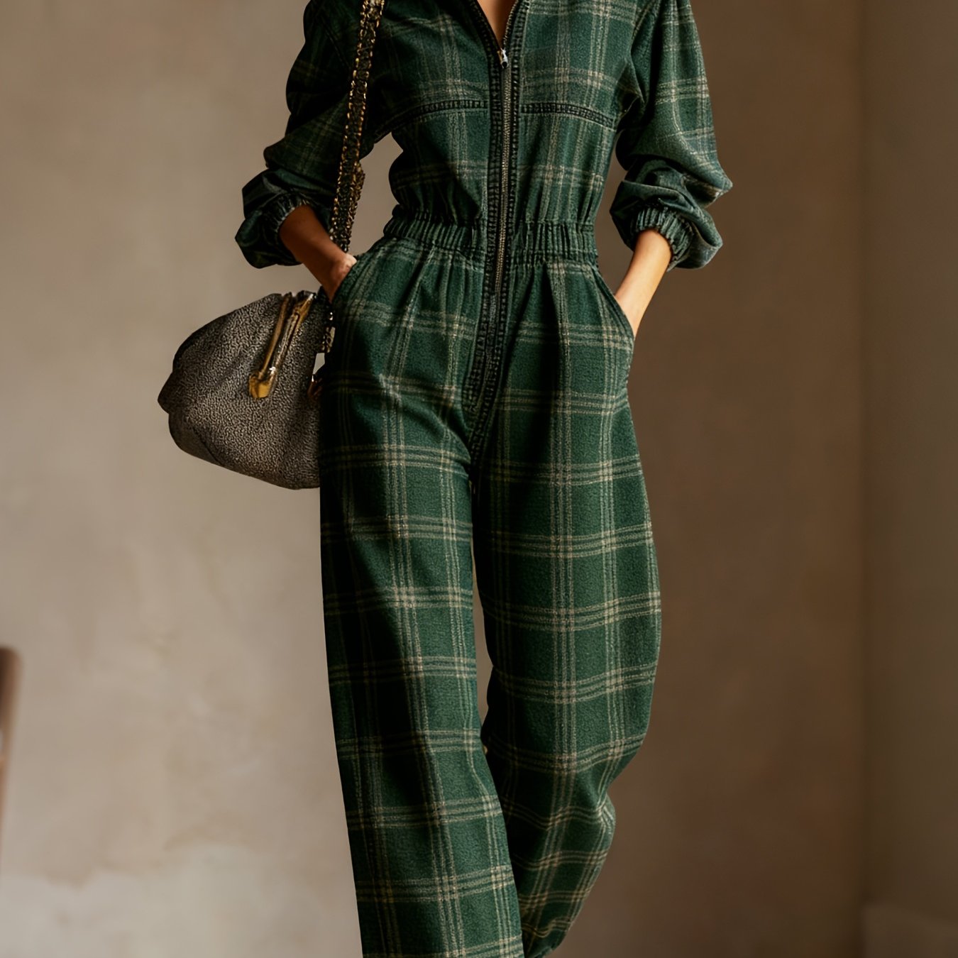 Printed Women'S Fashion Hooded Long-Sleeve Jumpsuit | Casual Style, Perfect for Spring/Fall, Brand: SCACTO