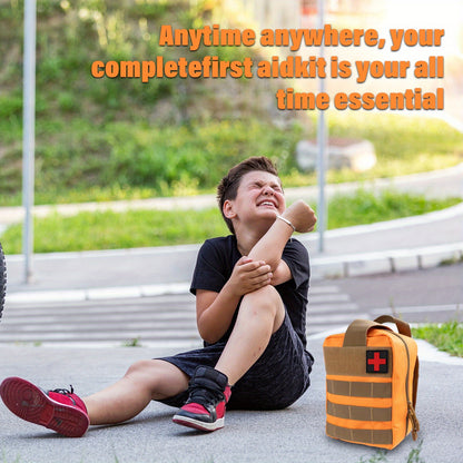 Emergency Preparedness Kit - Ultralight Portable First Aid & Medical Organizer with Essential Supplies for Hiking, Car Survival, Family Emergencies - Compact for outdoor, Travel & Crisis Readiness (No Magnesium/Firestarter)