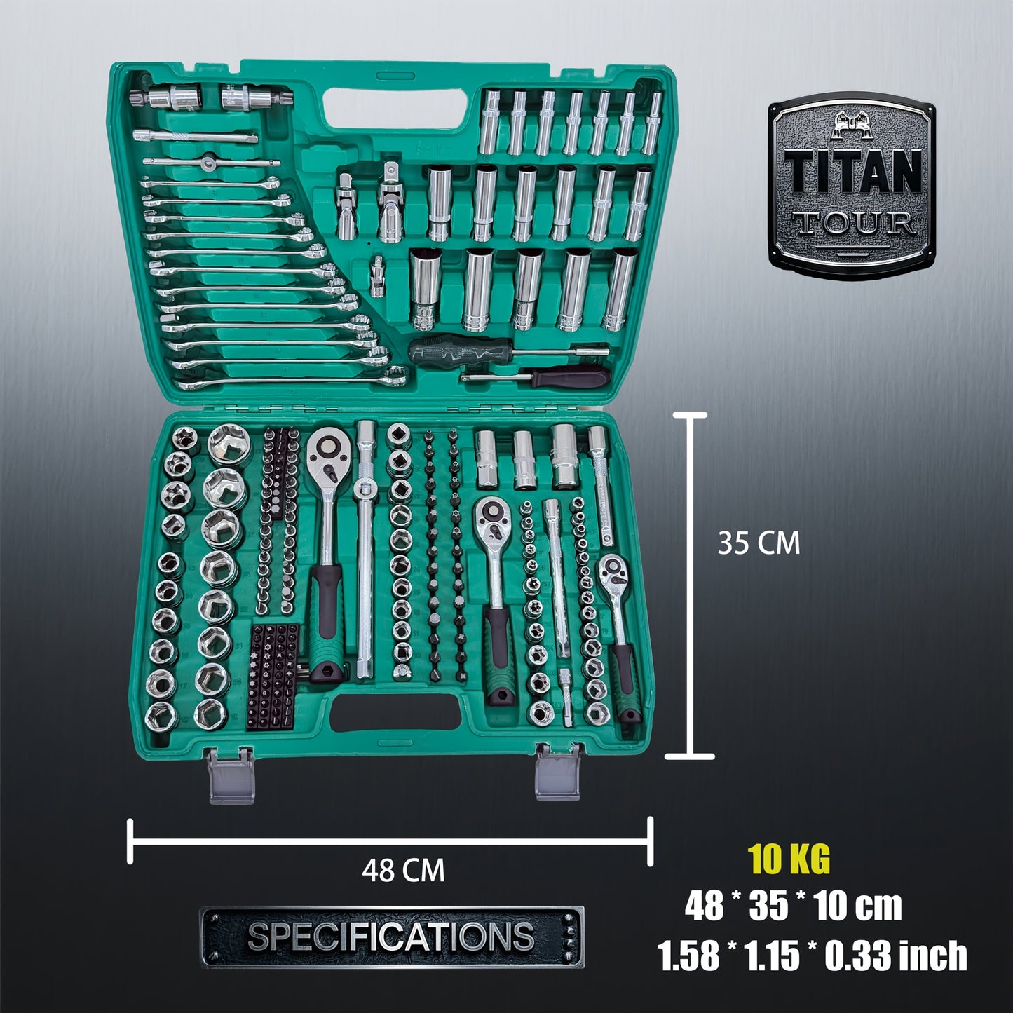 Industrial Tools/Sockets And Socket Wrench Sets, 230/115 Professional Tool Sets, Ratchet Wrench Sets, Torque Wrenches, 1/2 Inch * 1/4 Inch * 3/8 Inch Drive Depth And Standard Sockets, Suitable for Car And Bicycle Repair Tools