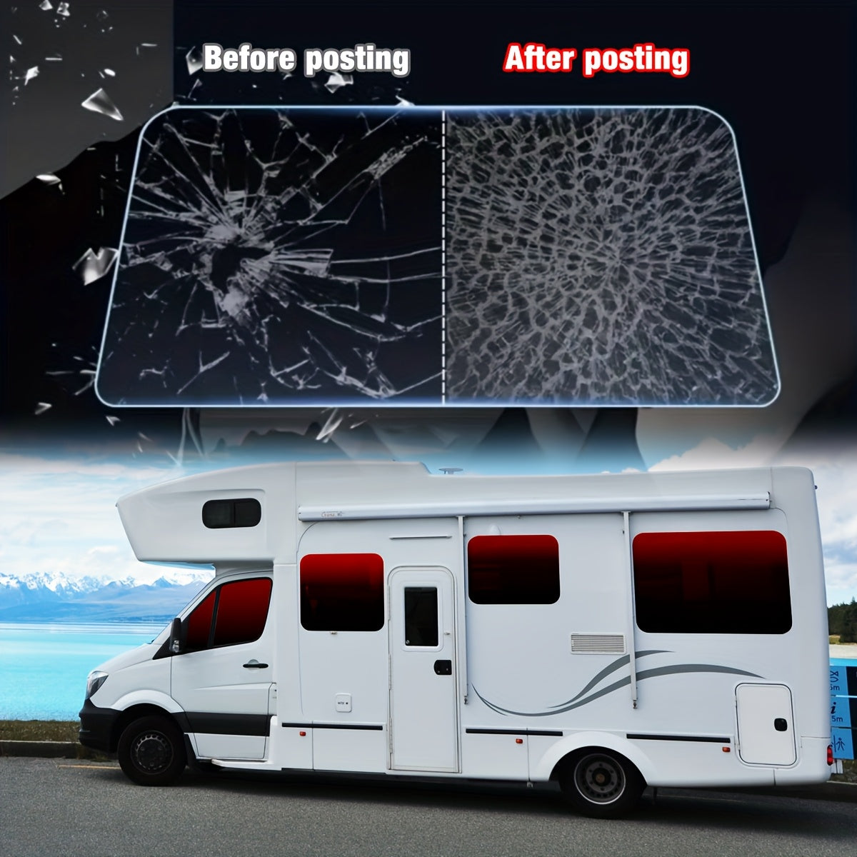RV Dual tone Gradient Thermal Insulation Film - Explosion proof, Color Contrasting Car Solar Sunshade - Suitable and Easy to Install PET Material Accessories Window Sticker Kit Window Film Suitable for RV RV Glass and Home Wi