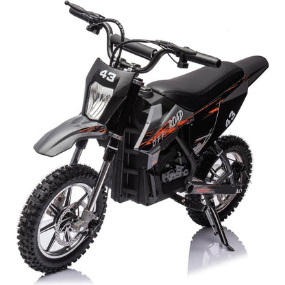 36V Electric Dirt Bike for Kids 13-16 Years, 15.5 MPH High-Speed Off-Road Motorcycle with 350W/500W Motor (Brushless/Brushed), 175 lbs Capacity, All-Terrain ATV-Like Bike, Front/Rear Brakes & LED (-)