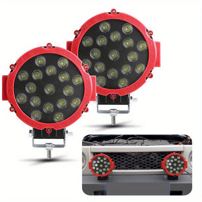 2/4pcs 7 Inch Round LED Lights Pods Bar LED Driving Lamps SUV Offroad Truck